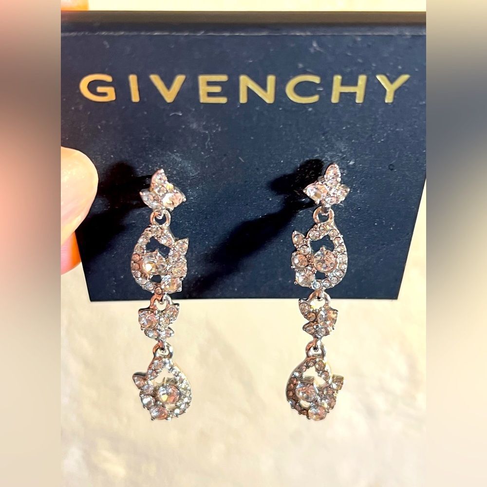Givenchy earrings: NWT silvertone setting with beautiful stones, beautiful gift